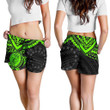 Cook Islands Polynesian Women's Shorts - Green Turtle - BN15