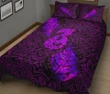 Aotearoa Maori Quilt Bed Set Silver Fern Manaia Vibes - Purple K36
