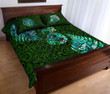 Aotearoa Maori Quilt Bed Set Silver Fern Manaia Vibes - Green K36