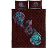 Aotearoa Maori Quilt Bed Set Silver Fern Manaia Vibes - Red K36