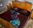 Aotearoa Maori Quilt Bed Set Silver Fern Manaia Vibes - Red K36