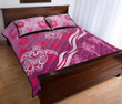 Pink Turtle Hibiscus Quilt Bed Set K5