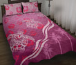 Pink Turtle Hibiscus Quilt Bed Set K5