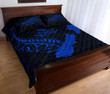 New Zealand Heart Quilt Bed Set - Map Kiwi Mix Silver Fern Blue K4