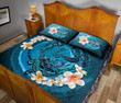 New Zealand Quilt Bed Set, Blue Plumeria Animal Turtle Tattoo A24