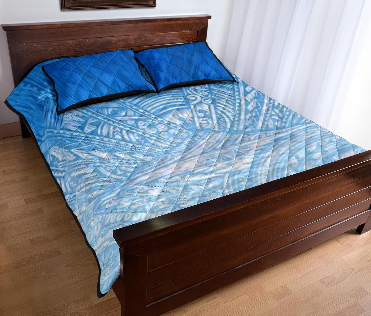 Rugbylife Quilt Bed Set - New Zealand Auckland Quilt Bed Set Blue Rugby K4