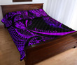 Light Silver Fern Maori Quilt Bed Set Circle Style, Purple J95