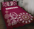 Queensland Quilt Bed Set Maroons Simple Indigenous K8