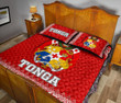 Tonga Coat Of Arms Quilt Bed Set - Red Version - Bn12