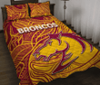 Rugby Life Quilt Bed Set - Brisbane Broncos Quilt Bed Set Tribal Style TH4