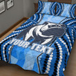 Rugbylife Home Set - (Custom) Canterbury-Bankstown Bulldogs Blue Polygon - Rugby Team Quilt Bed Set Quilt Bed Set