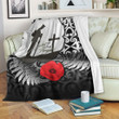 Rugbylife Blanket - (Custom) Anzac Day Poppy Remembrance Premium Blanket