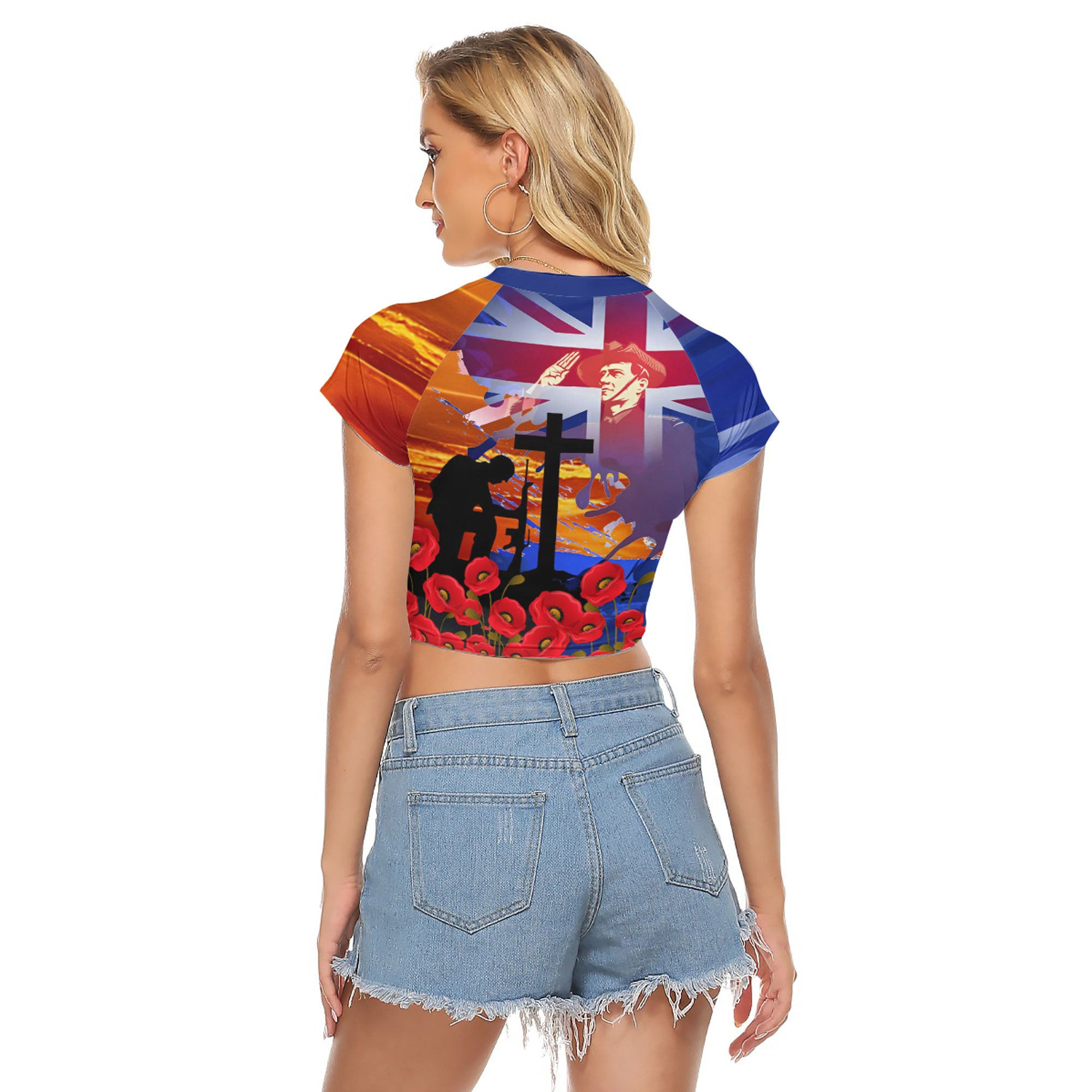 Anzac Day Soldier - Women's Raglan Cropped T-shirt A95