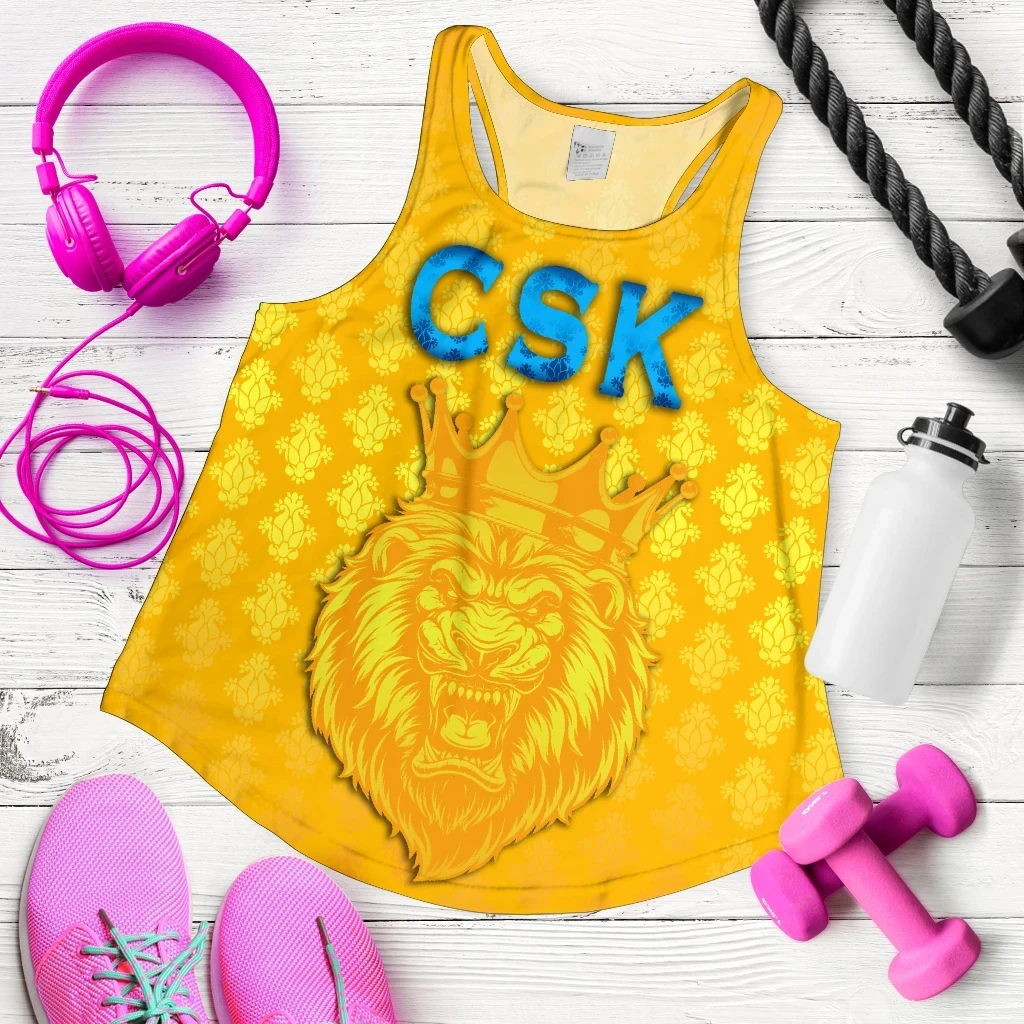 CSK Women Racerback Tank Cricket Traditional Pride - Yellow K8