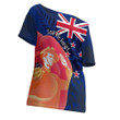 Anzac Day New Zealand Poppy - Off Shoulder T-Shirt A95