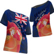 Anzac Day New Zealand Poppy - Off Shoulder T-Shirt A95