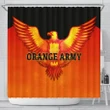 Orange Army Shower Curtain Cricket Sporty Style K8