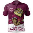 Queensland Maroons NRL Polo Shirt QLD Maroons Word Cloud Style 2025 NH24