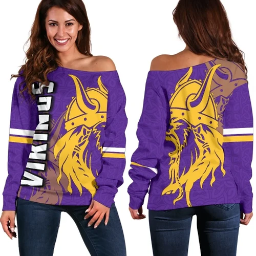 Vikings Women's Off Shoulder Sweater TH4