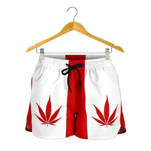 Canada Women'S Shorts Weed Flag A7