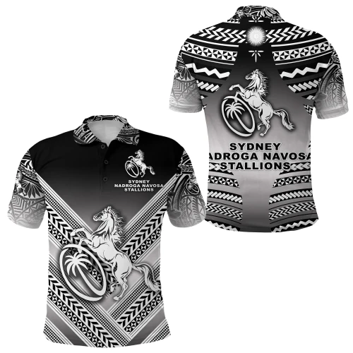 Fiji Rugby Polo Shirt Sydney Nadroga Navosa Stallions Creative Style - Gradient Black K8