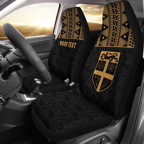 Fiji Tapa Custom Personalised Car Seat Covers Gold - Bn11