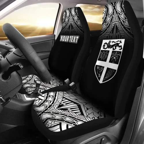 Fiji Tapa Custom Personalised Car Seat Covers - Black Fog - Bn11