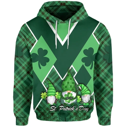 St. Patrick’s Day Ireland Gnome Hoodie Shamrock TH4