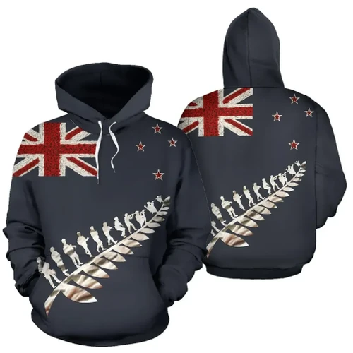 New Zealand Poppies Flag Hoodie, Anzac Silver Fern Pullover Hoodie K5