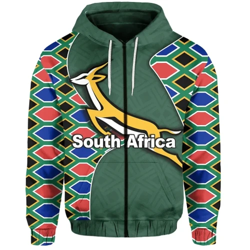 South Africa Springboks Zip-Hoodie Style TH4