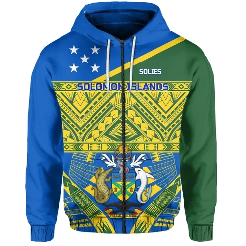 Solomon Islands - Solies Zipper Hoodie Rugby Style TH5