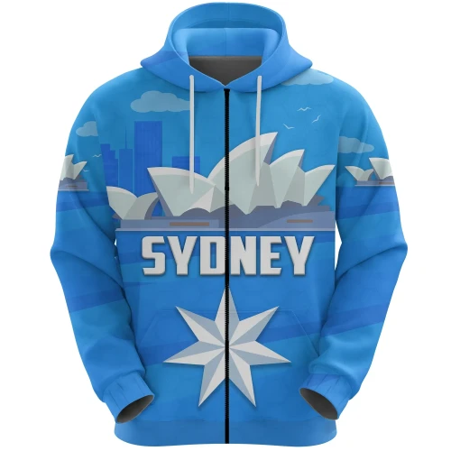Sydney Sky Blue Zip Hoodie K4