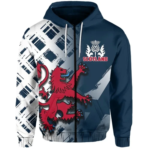 Scotland Rugby Zip-Hoodie The Lion Rampant And The Thistle TH4