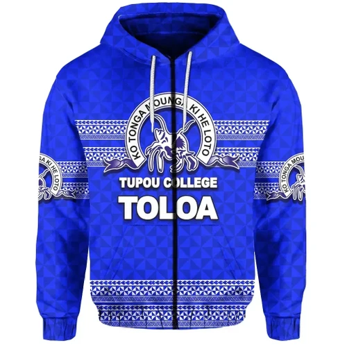 (Custom Personalised) Tonga Tupou College Toloa Zip-Hoodie TH4