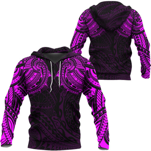 RugbyLife Hoodie - Polynesian Tattoo Style - Pink Version A7