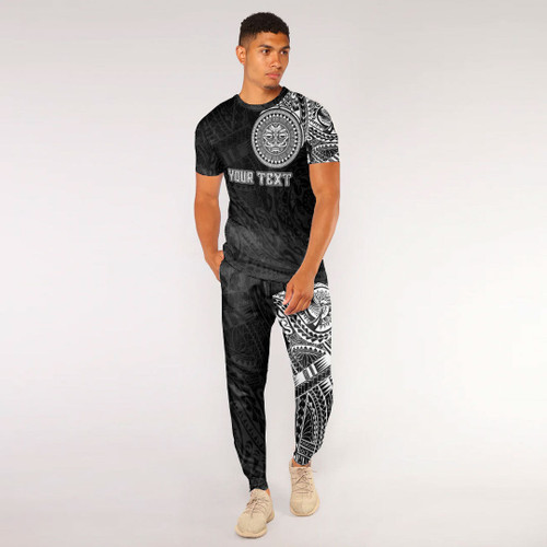 RugbyLife Clothing - (Custom) Polynesian Sun Mask Tattoo Style T-Shirt and Jogger Pants A7