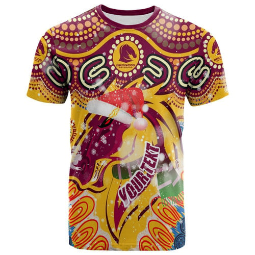 RugbyLife Shirt - Brisbane Broncos 2021 Rugby Custom Aboriginal T-Shirt - Indigenous Super Queensland Broncos