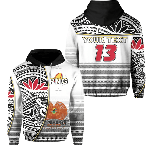 Rugbylife Hoodie - (Custom Personalised) Papua New Guinea Rugby Hoodie - PNG Impressive - Custom Text and Number