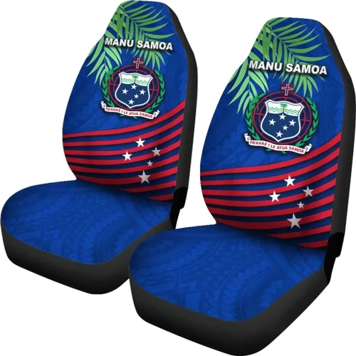 Rugbylife Car Seat Cover - Samoa Car Seat Covers Coconut Leaves Rugby Style K13