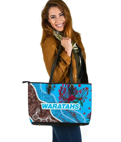 Rugbylife Leather Totes - Australia Large Leather Bag Waratahs - Rugby TH5