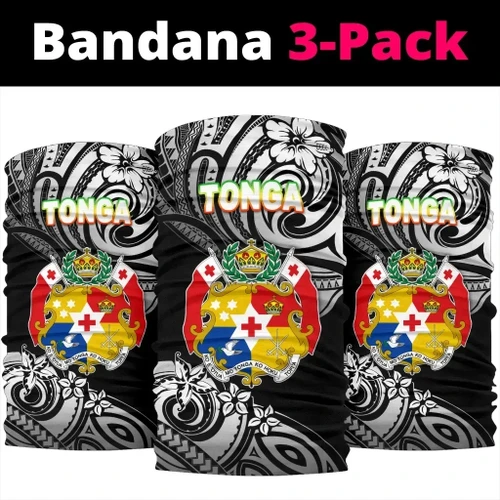 Rugbylife Bandana - Mate Ma'a Tonga Rugby Bandana 3-Pack Polynesian Unique Vibes - Black K8
