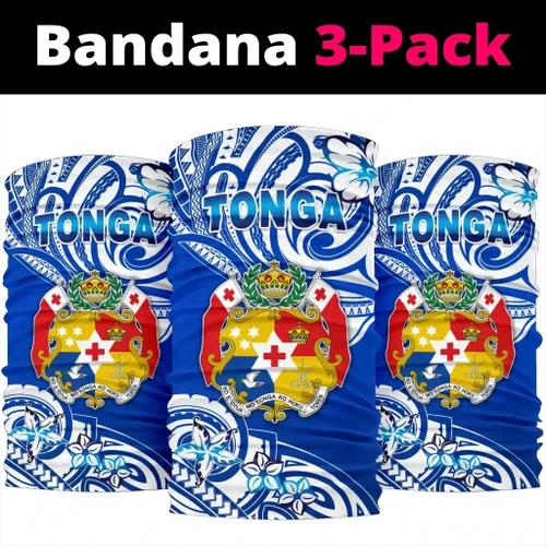 Rugbylife Bandana - Mate Ma'a Tonga Rugby Bandana 3-Pack Polynesian Unique Vibes - Blue K8