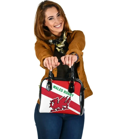 Rugbylife Shoulder Handbags - Wales Rugby Shoulder Handbag Sporty Style K8