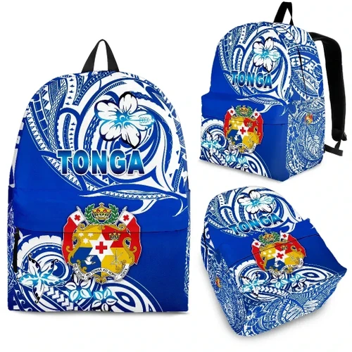 Rugbylife Backpack - Mate Ma'a Tonga Rugby Backpack Polynesian Unique Vibes - Blue K8