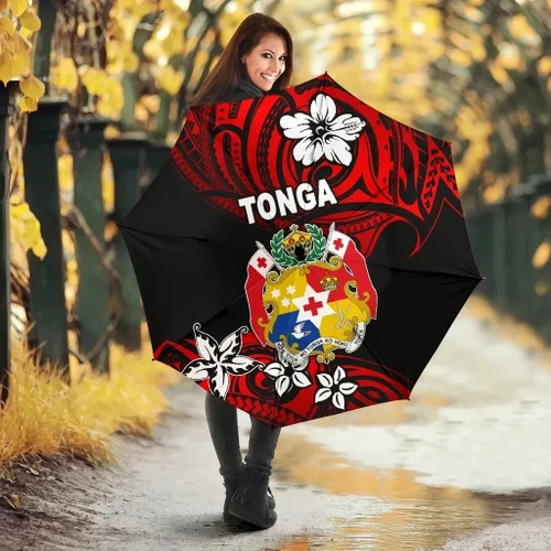 Rugbylife Umbrella - Mate Ma'a Tonga Rugby All Over Print Umbrellas Polynesian Unique Vibes - Red K8