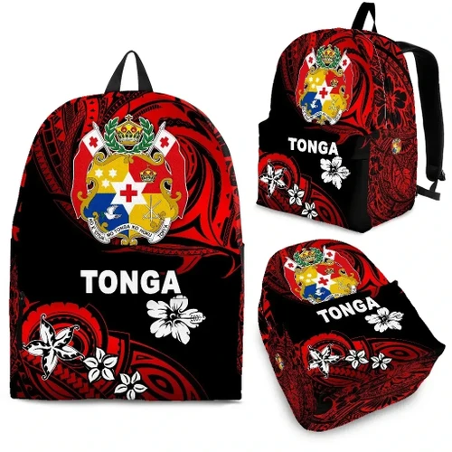 Rugbylife Backpack - Mate Ma'a Tonga Rugby Backpack Polynesian Unique Vibes - Red K8