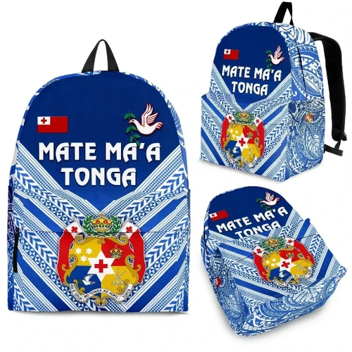 Rugbylife Backpack - Mate Ma'a Tonga Rugby Backpack Polynesian Creative Style - Blue K8