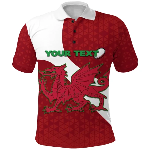 Rugbylife Polo Shirt - (Custom Personalised) Wales Rugby Polo Shirt Victorian Vibes K36