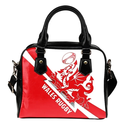 Rugbylife Shoulder Handbags - Wales Rugby Shoulder Handbag - Lighting Style - BN11