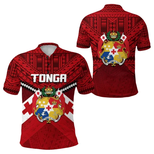 Rugbylife Polo Shirt - Tonga Rugby Polo Shirt Polynesian Tattoo Seashore K36